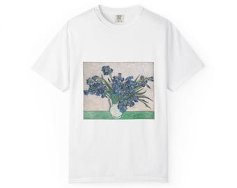 Vincent van Gogh Irises T-Shirt, Comfort Colors 1717 Vintage Art Tee, Heavyweight Museum Graphic Shirt