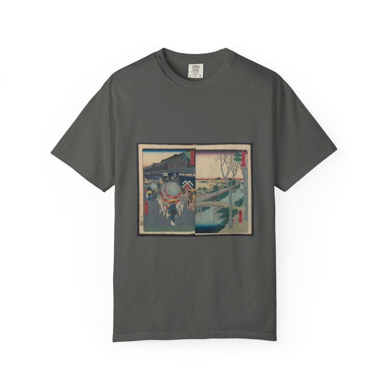 Utagawa Hiroshige Hatsune Riding Ground T-Shirt, Famous Views of Edo Art Tee, Comfort Colors 1717 image 3