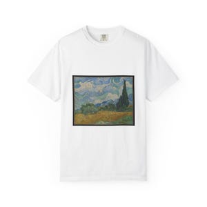 Van Gogh Wheat Field with Cypresses T-Shirt, Post Impressionist Art Tee, Comfort Colors 1717 image 1