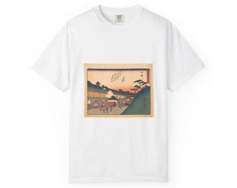 Utagawa Hiroshige Narumi T-Shirt, Tokaido Road Woodblock Art Tee, Comfort Colors 1717
