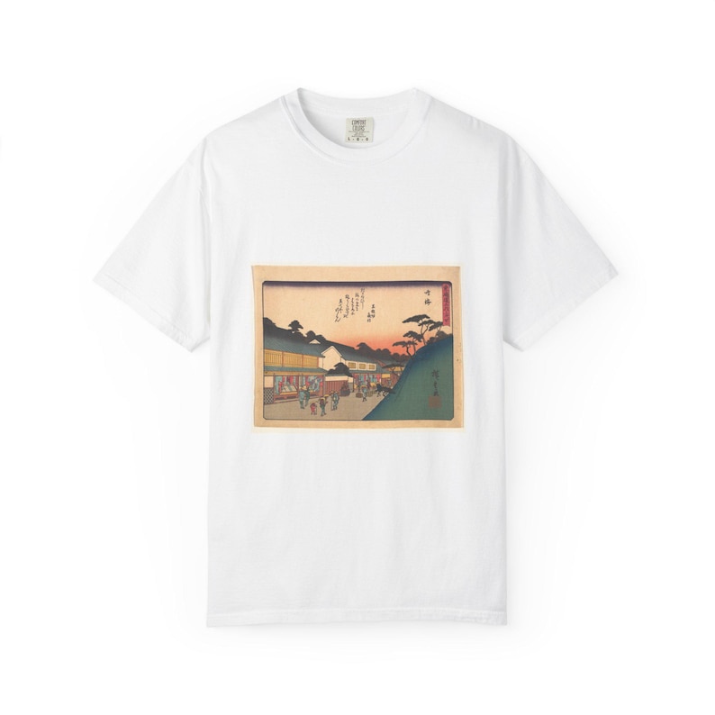 Utagawa Hiroshige Narumi T-Shirt, Tokaido Road Woodblock Art Tee, Comfort Colors 1717 image 1