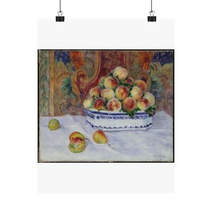 Still Life with Peaches by Auguste Renoir - Fine Art Poster imagem 1