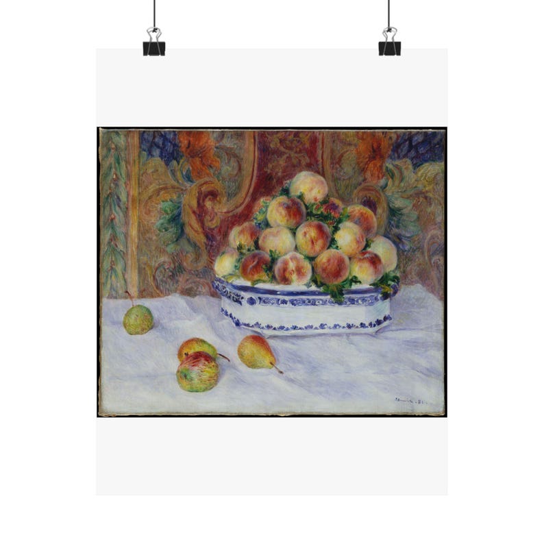 Still Life with Peaches by Auguste Renoir - Fine Art Poster imagem 1