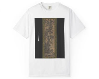 Pine Bamboo Grape and Squirrel T-Shirt, Asian Ink Scroll Art Tee, Comfort Colors 1717