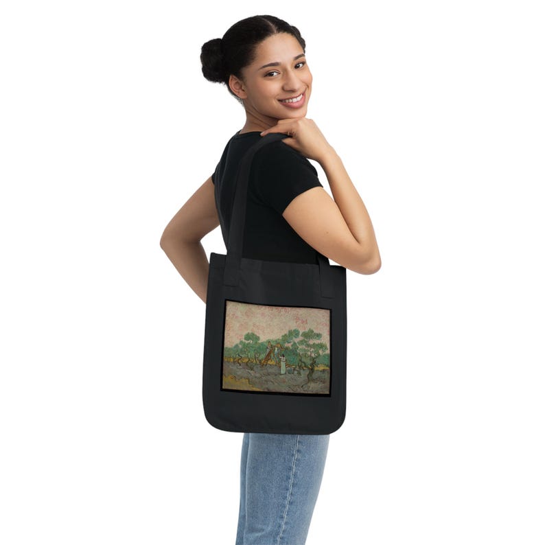 Donne che raccolgono le olive di Vincent van Gogh - Borsa in tela pesante immagine 4