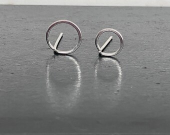 Par de pequeños pendientes circulares abiertos - Acero quirúrgico, plata de ley o chapado en oro de 14k (rosa o amarillo) 7 mm 9 mm