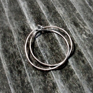 Sterling Hoops 1.5 Large Eco-Friendly Artisan Silver hoop earrings hammered simple basic 36mm 35mm 18ga 20ga 19ga Made in USA oxidized image 2