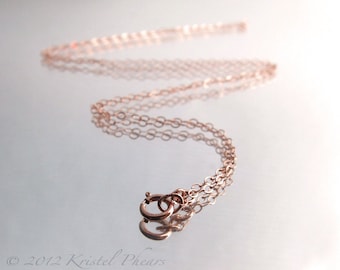 Dainty 14k Rose Gold-Filled chain - sparkly flat oval link 16" 18" 20" 24"