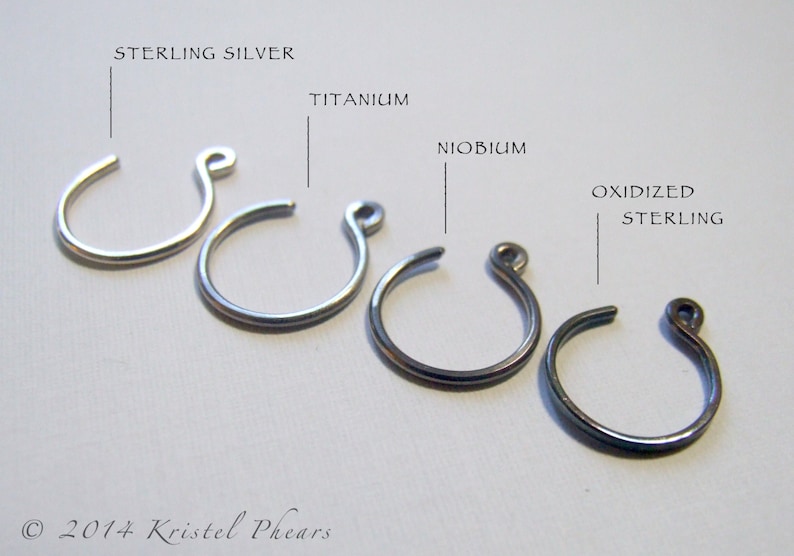 Titanium or Niobium Hoop Earrings open swish, simple classic cold formed hand hammered Hypoallergenic Gift image 5