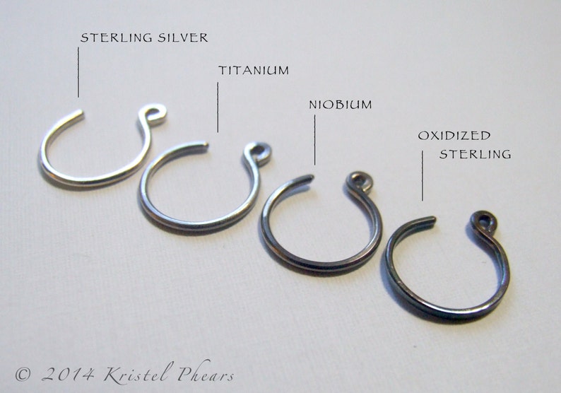 Extra Tiny Titanium or Niobium Hoops hypoallergenic gunmetal reverse hoop earrings simple modern 8mm 7mm 5/16 1/4 20ga men unisex nose image 5