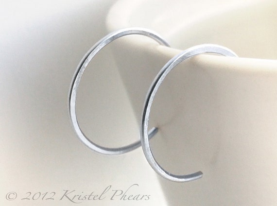 Small Sterling Hoops Eco-friendly Recycled Silver Hoop - Etsy