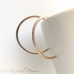 Small Gold Hoops reverse hoop earrings 14k gold-filled simple classic minimalist basic 3/4 18mm 20mm yellow rose image 2