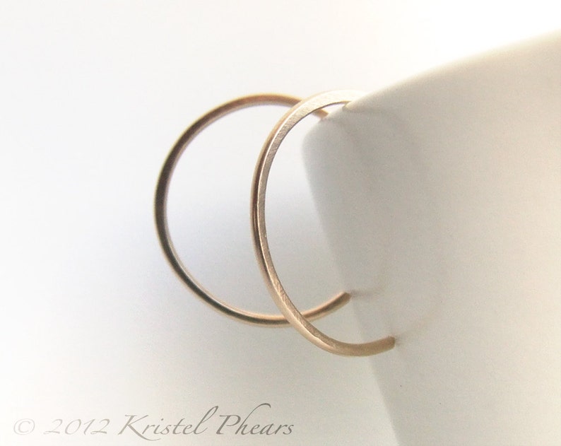 Small Gold Hoops reverse hoop earrings 14k gold-filled simple classic minimalist basic 3/4 18mm 20mm yellow rose image 2