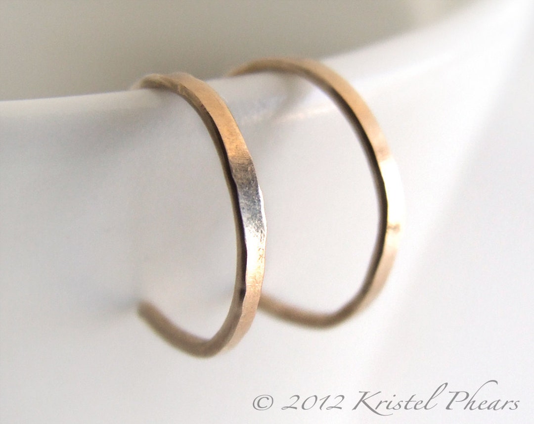 Tiny Gold Hoops - Reverse Hoop Earrings Gold-filled Simple Classic ...