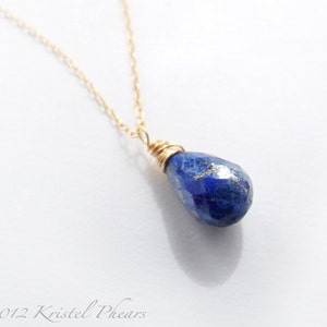 Lapis Necklace - genuine lapis lazuli blue 14k gold-filled or sterling eco-friendly genuine gemstone September birthstone Gift