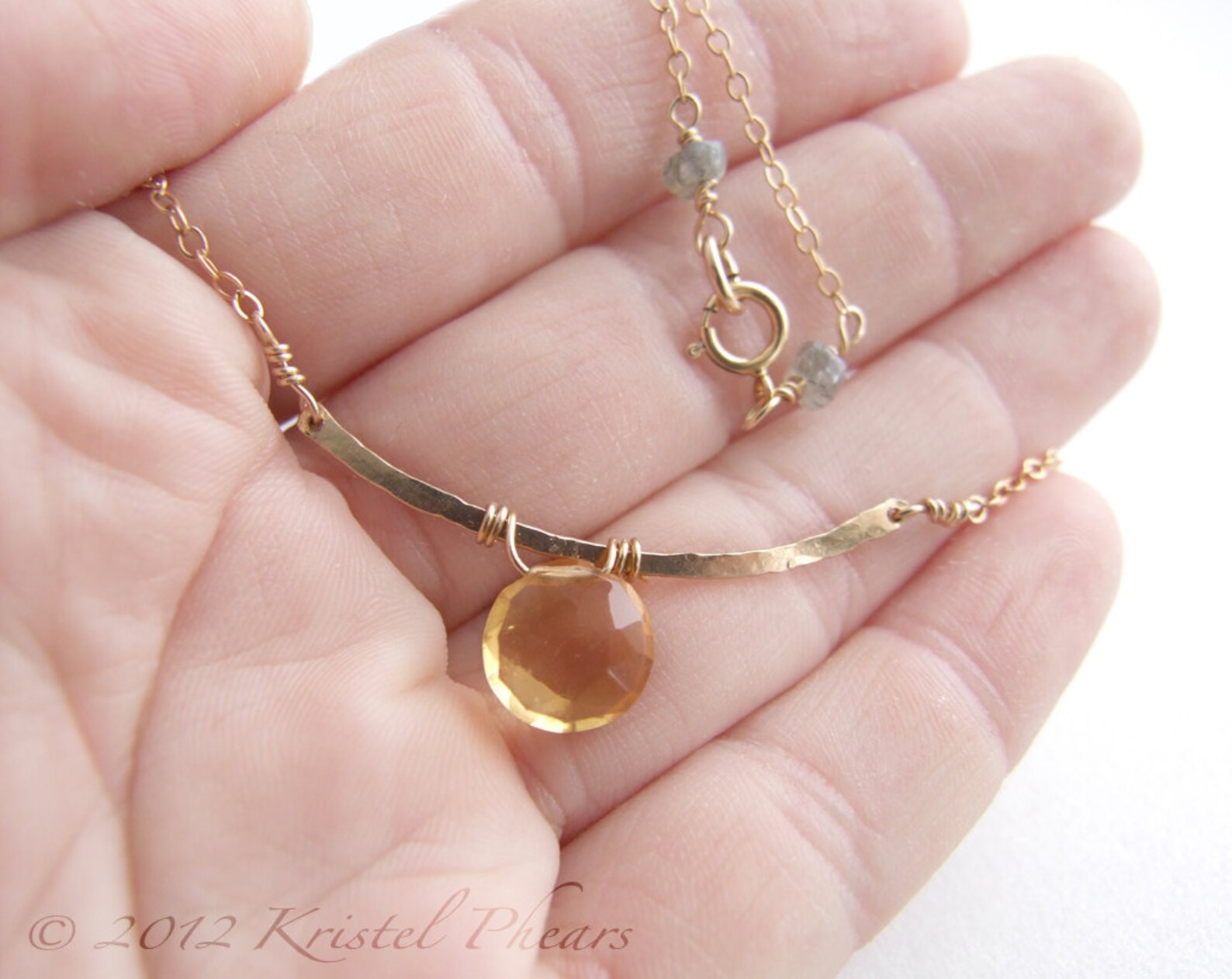 Necklace Statement Hammered Gold Bar 14k Goldfilled Etsy