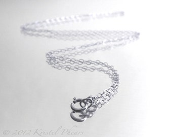 Sterling Silver chain - 16"- 24" sparkly flat oval link 16" 17" 18" 20" 22" 24" 30" .925 sterling, solid sterling chain