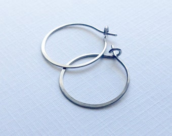 Titanium or Niobium hoops - small hoop earrings, eco-friendly recycled metal, simple basic 3/4" or 1" ( 18mm 25mm ) handmade gift