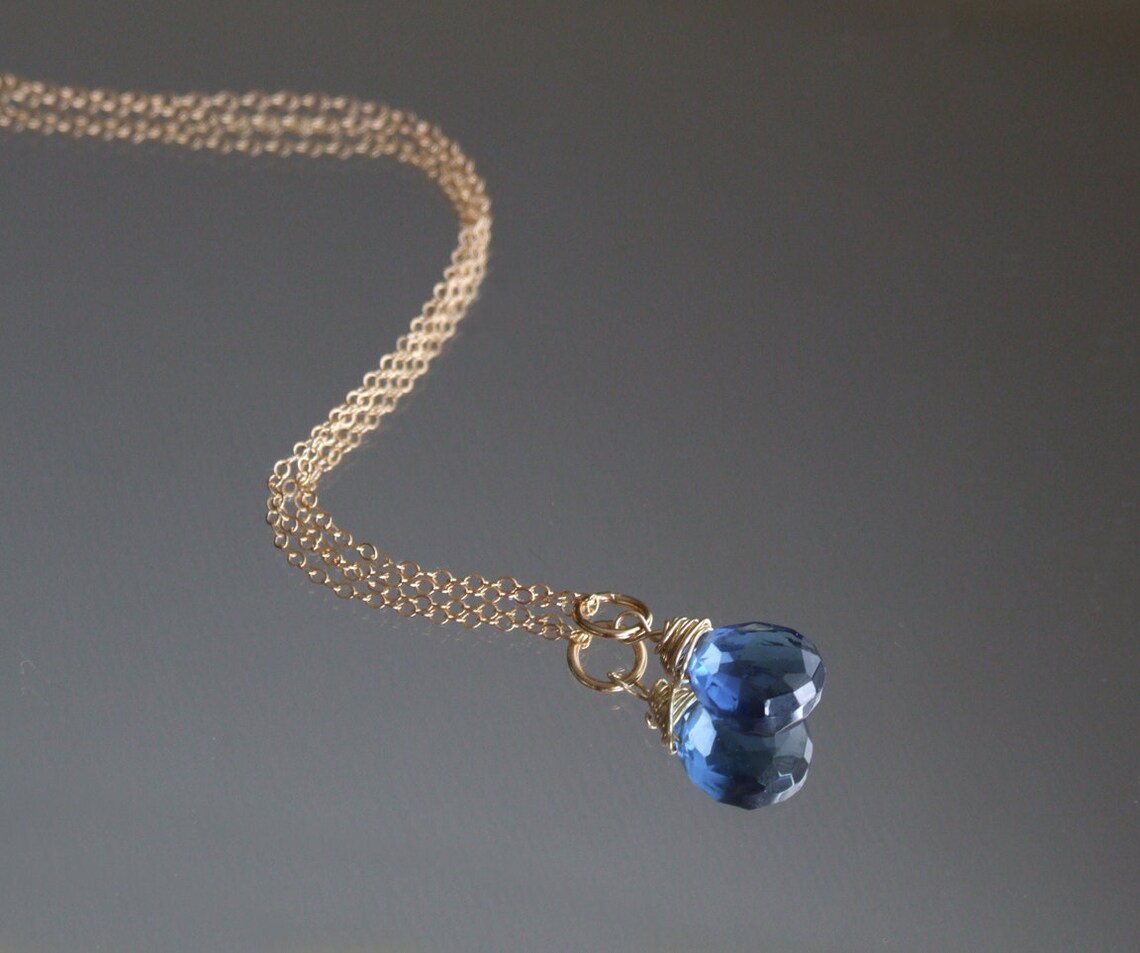 London Blue Quartz Halo Jewelry Set
