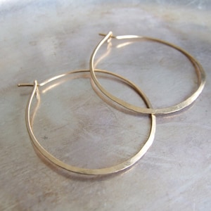 Gold Hoops - large hoop earrings 1.5&quot; (3.8-4cm) 14K gold filled simple minimalist basic interchangeable bail add-a-dangle  Gift