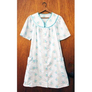 house garden balcony dress light blue waffle fabric blue pink yellow flowers
