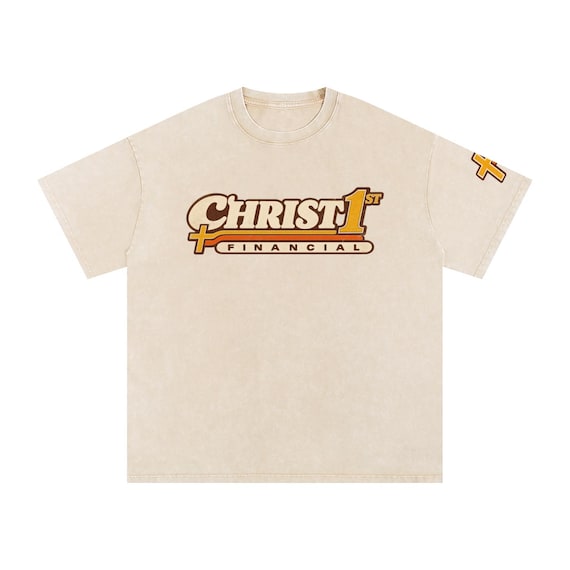 Christ First Financial Christian Graphic Tee, Vintage Washed Cotton Shirt