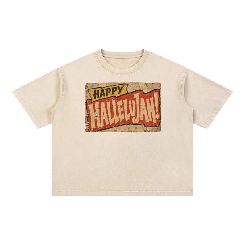 Happy Hallelujah Mineral Wash Boxy T-Shirt