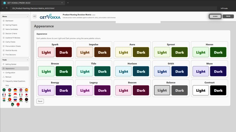 Product Naming Decision Matrix screenshot 11