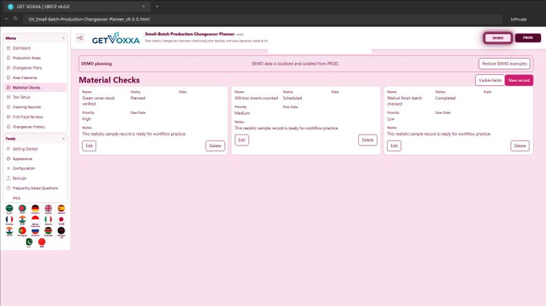 Small-Batch Production Changeover Planner screenshot 5