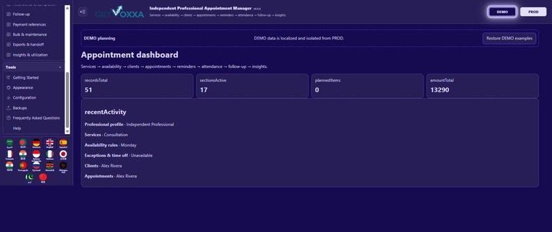 Independent Professional Appointment Manager | Local WebApp, No Subscription screenshot 2