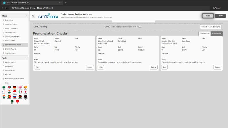 Product Naming Decision Matrix screenshot 7