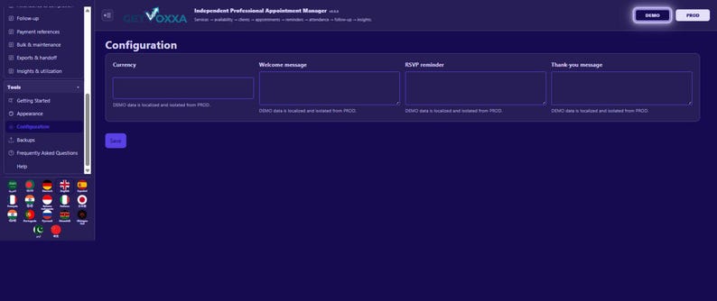 Independent Professional Appointment Manager | Local WebApp, No Subscription screenshot 4