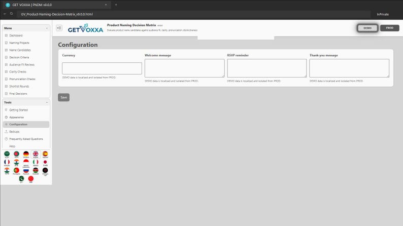 Product Naming Decision Matrix screenshot 12
