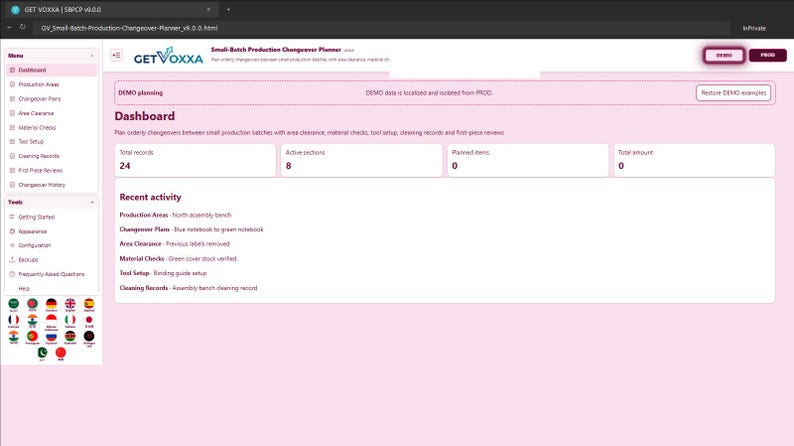 Small-Batch Production Changeover Planner screenshot 1