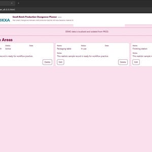 Small-Batch Production Changeover Planner screenshot 2