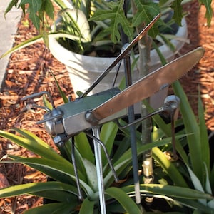 Grasshopper Metal Sculpture, Insects, garden stake, yard art