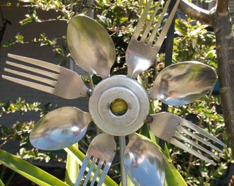 Gelber Löffel und Gabel Sonnenblume Gartenkunst