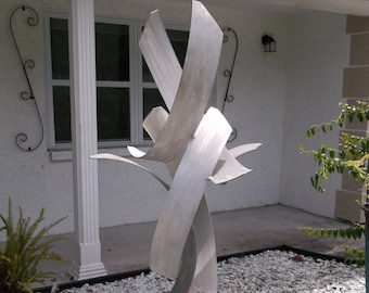 Modern Aluminum Sculpture, Rise, Luxury Aluminum Indoor Outdoor Landscape Art