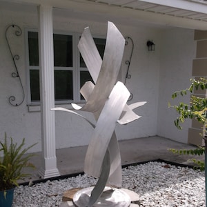 Modern Aluminum Sculpture, Rise, Luxury Aluminum Indoor Outdoor Landscape Art