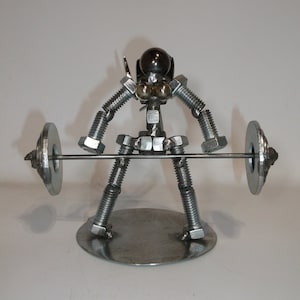 Female Dead Lift Weight Lifter, Miniature Metal Bolt Figurine, Athlete Exercise Personal Trainer, Women&#39;s Gift
