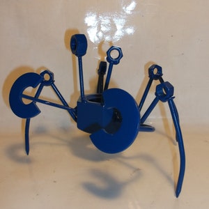 Blue Crab Scrap Metal Recycled Art, Crab Sculpture Figurine image 8