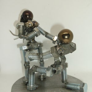 Marriage, Engagement, Proposal, Couple, Relationship, Metal Bolt Figurine,