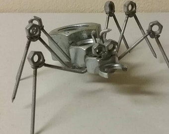 Recycled Metal Ant Sculpture: Rustic Garden Art, Handmade USA