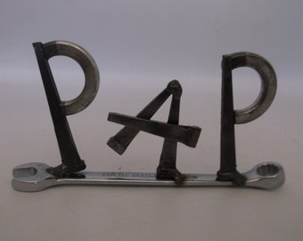 Pap, Fathers Day, tiny wrench, miniature welded metal art