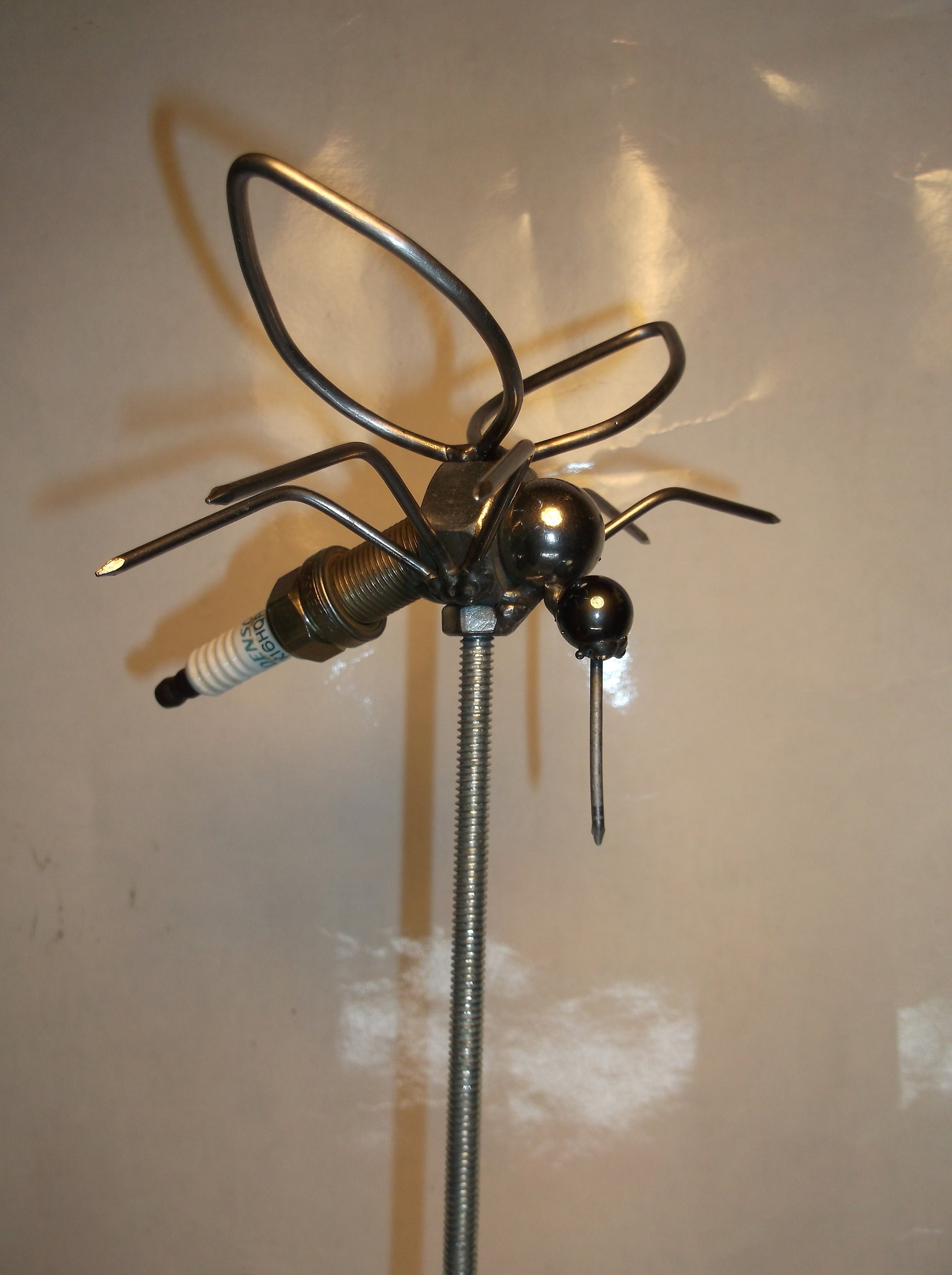 Mosquito Spark Plug Garden Stake Metal Sculpture Insect Etsy