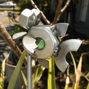 Green Fish, Metal Fish Yard Stake, Garden Art, Metal Fish Sculpture