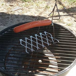 Triple Hot Dog Man, Barbeque Grill Guy, Metal Art BBQ Brat Cooker image 8