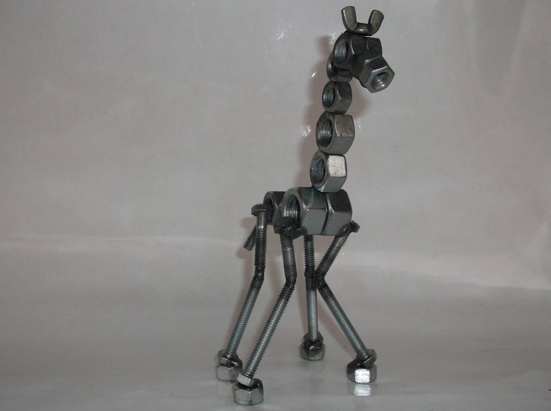 Giraffe Metal Giraffe Sculpture up Cycled Art - Etsy