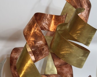 Luxury Copper, Brass Sculpture Modern Indoor Outdoor Art "FIRE"