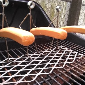 Triple Hot Dog Man, Barbeque Grill Guy, Metal Art BBQ Brat Cooker image 3